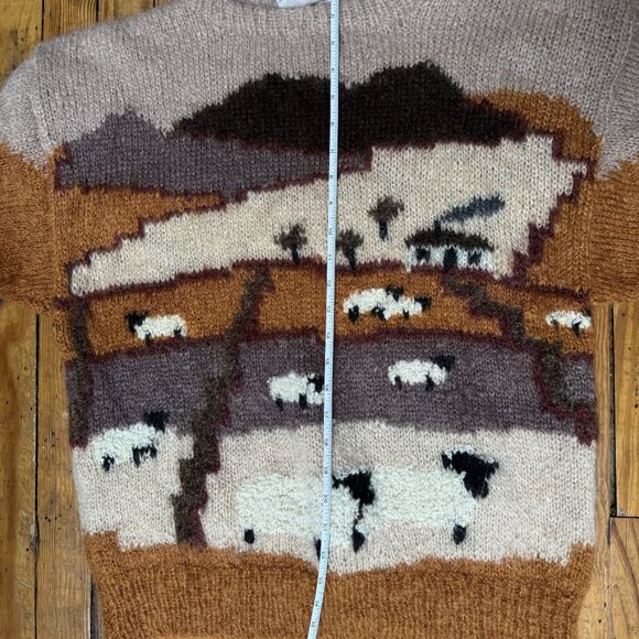 Vtg SELINA KNITWEAR Mohair Pastoral Farm Handmade Sweater England M susie lee - Picture 4 of 10